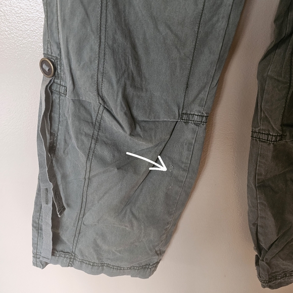 Vtg American Eagle Y2K Cargo Pants 2 Olive Green Utility Low Rise Streetwear - Picture 5 of 16